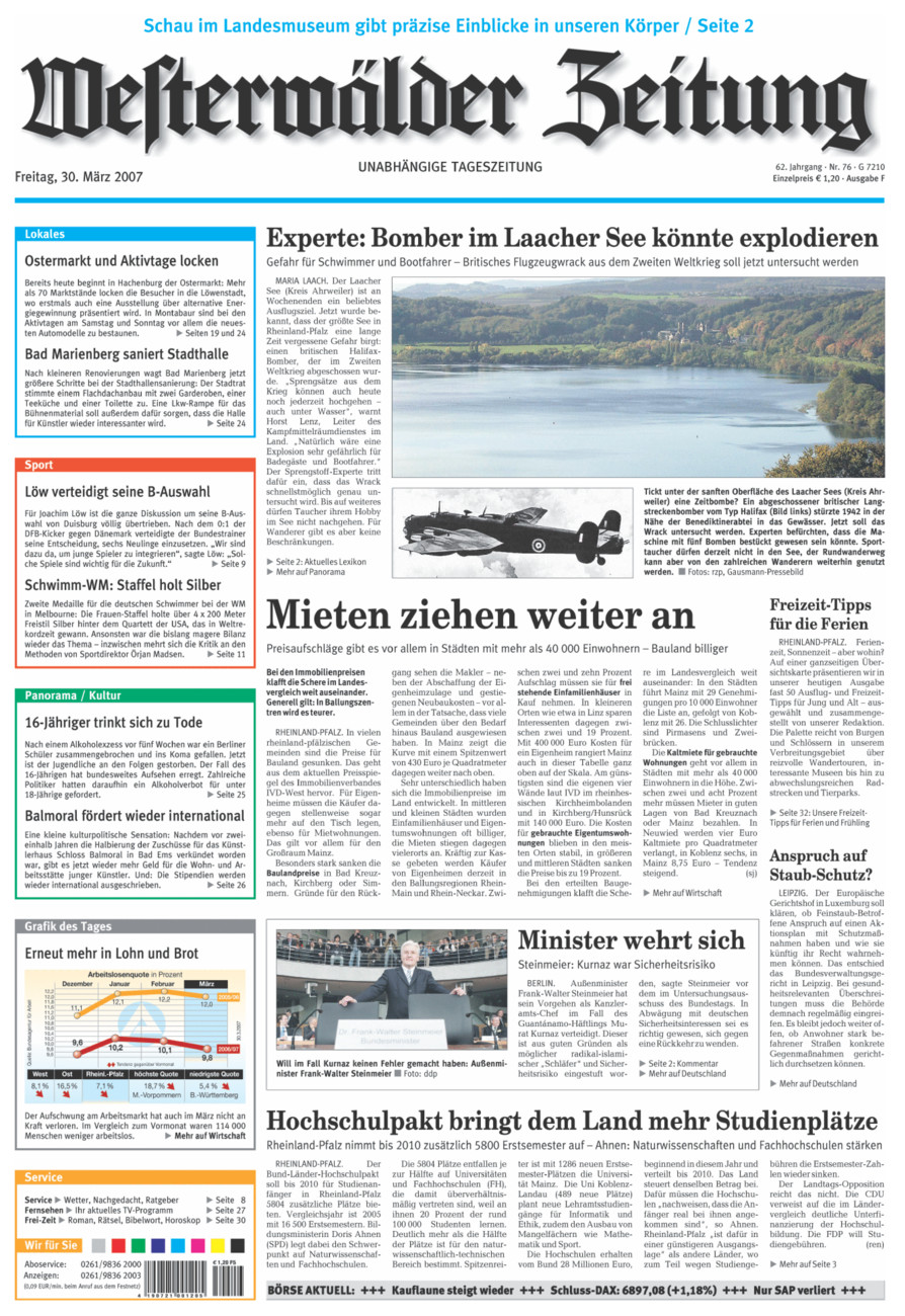 Westerwälder Zeitung vom Freitag, 30.03.2007