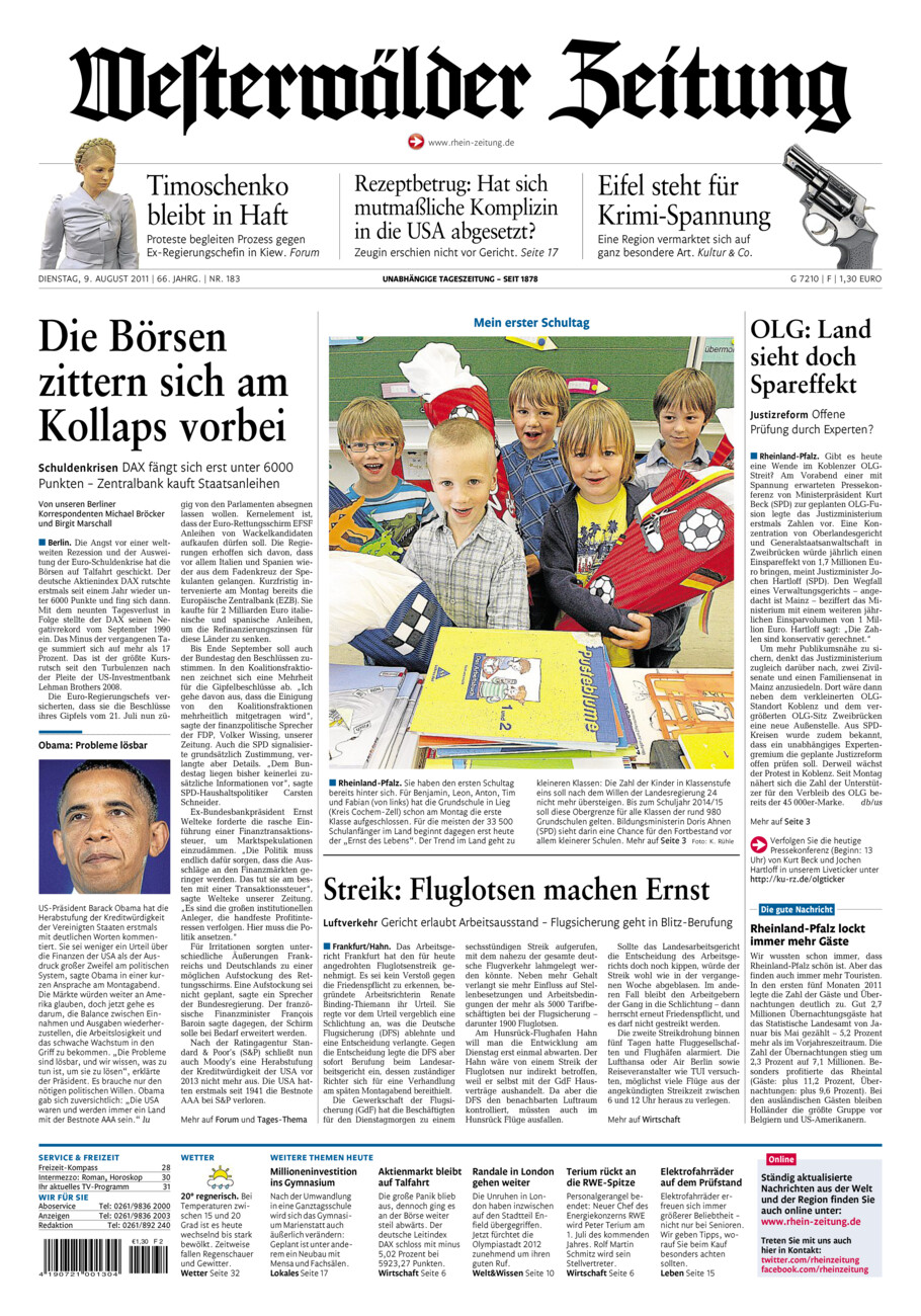 Westerwälder Zeitung vom Dienstag, 09.08.2011