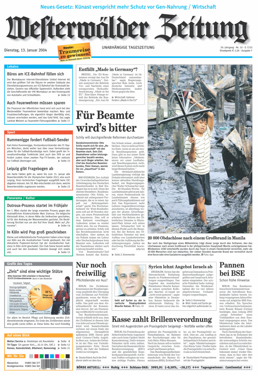 Westerwälder Zeitung vom Dienstag, 13.01.2004