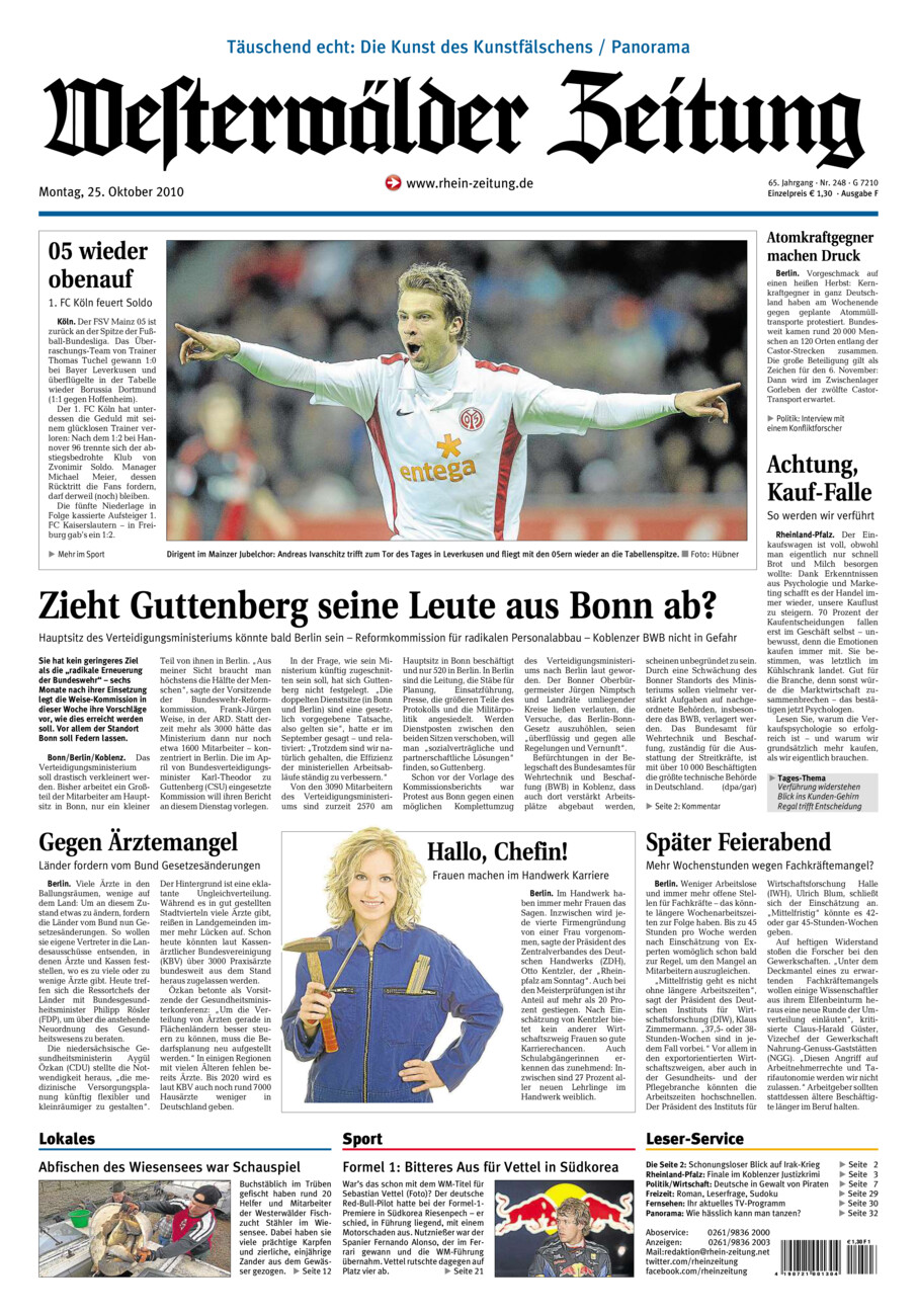 Westerwälder Zeitung vom Montag, 25.10.2010