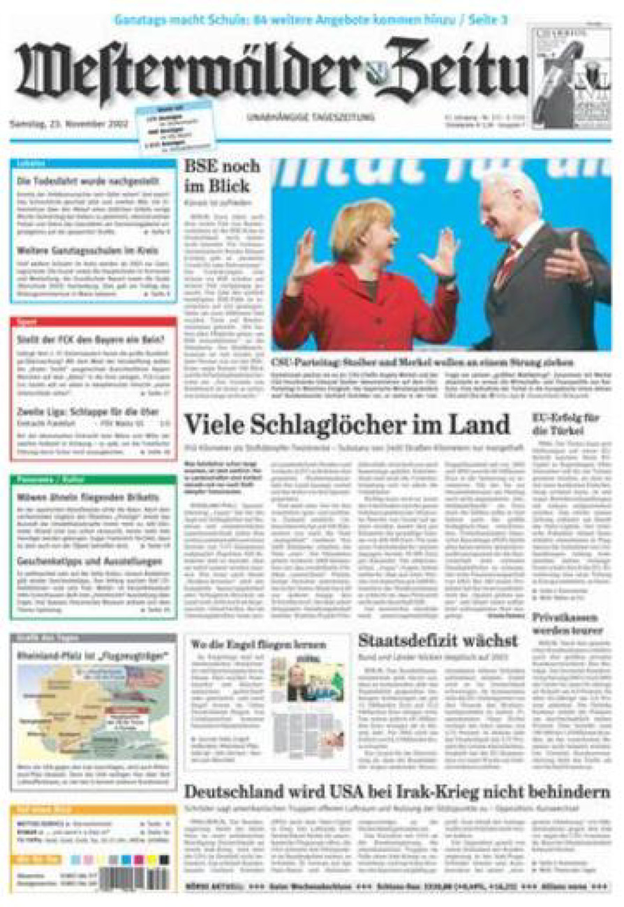 Westerwälder Zeitung vom Samstag, 23.11.2002