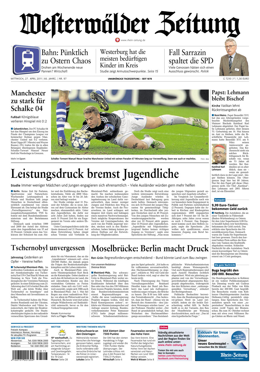 Westerwälder Zeitung vom Mittwoch, 27.04.2011