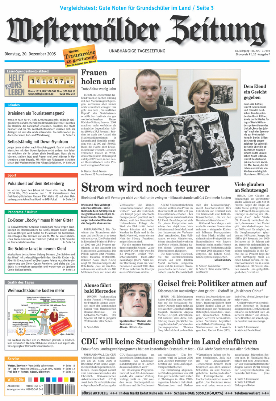 Westerwälder Zeitung vom Dienstag, 20.12.2005