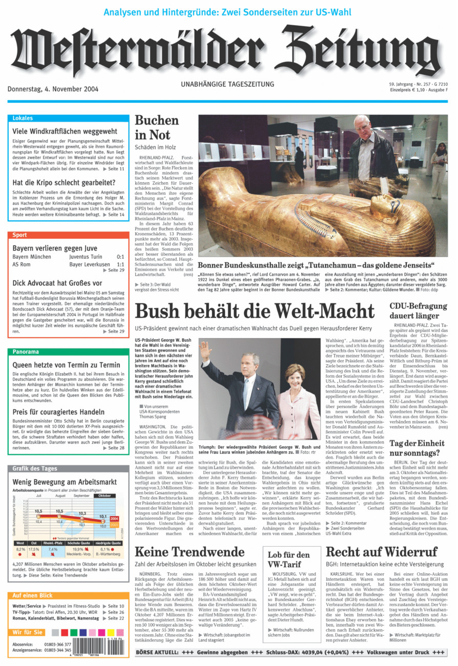 Westerwälder Zeitung vom Donnerstag, 04.11.2004