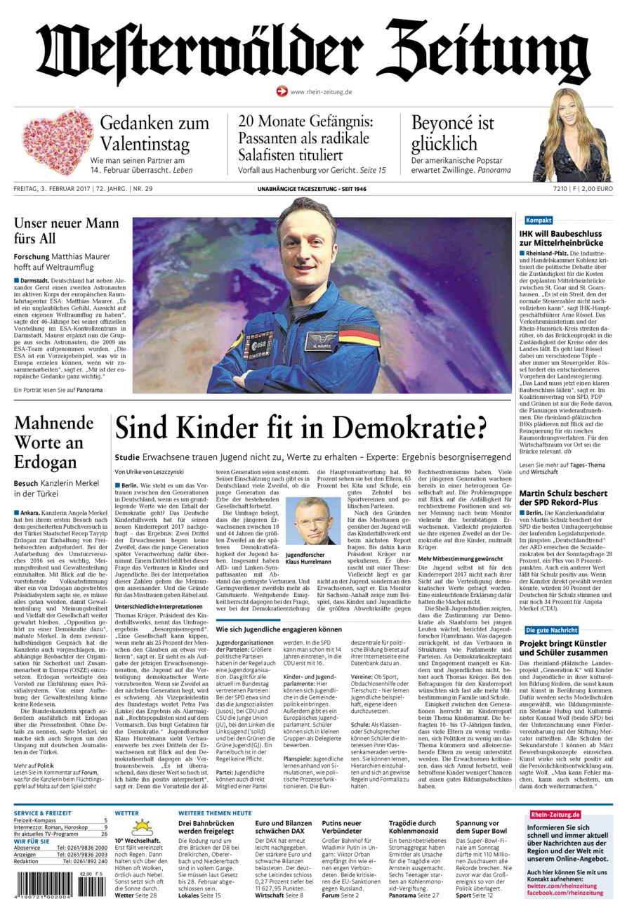 Westerwälder Zeitung vom Freitag, 03.02.2017