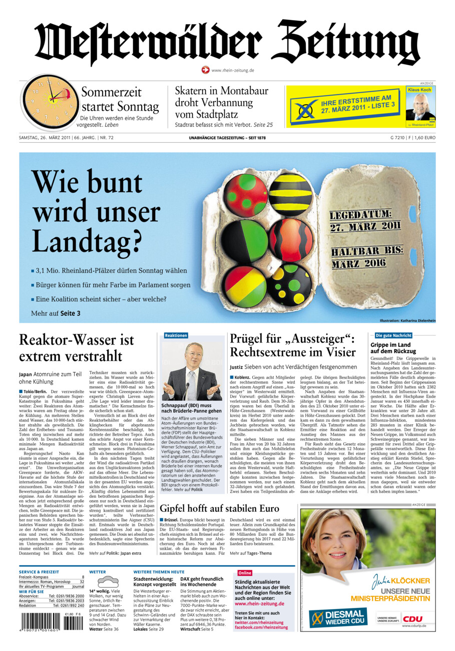 Westerwälder Zeitung vom Samstag, 26.03.2011