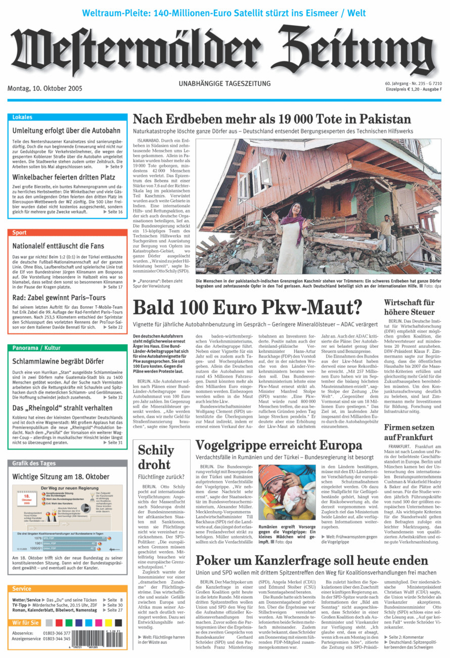 Westerwälder Zeitung vom Montag, 10.10.2005
