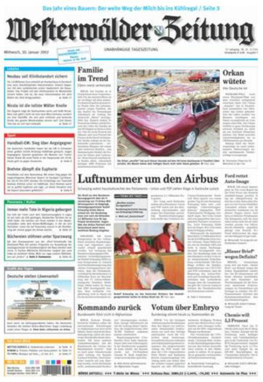 Westerwälder Zeitung vom Mittwoch, 30.01.2002
