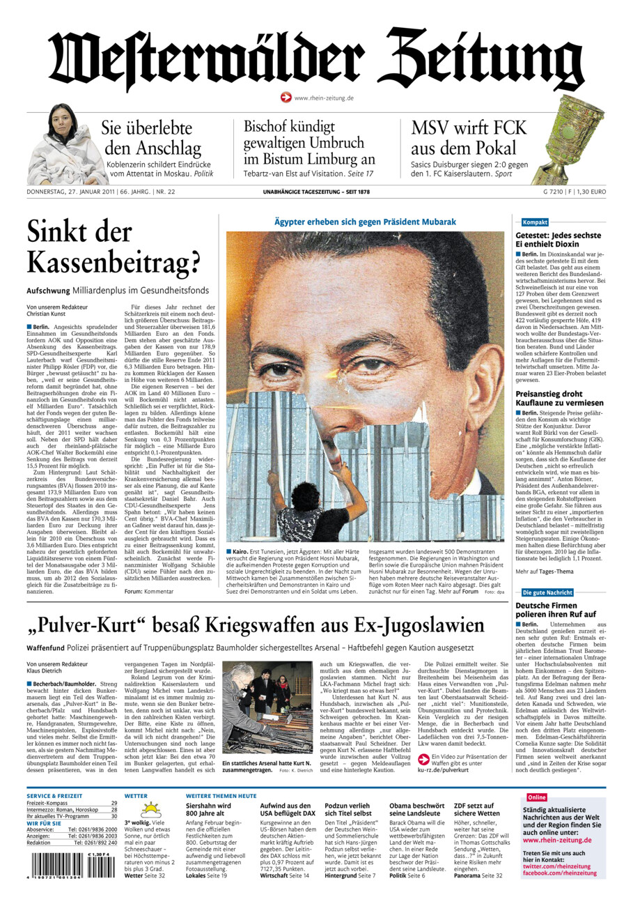Westerwälder Zeitung vom Donnerstag, 27.01.2011