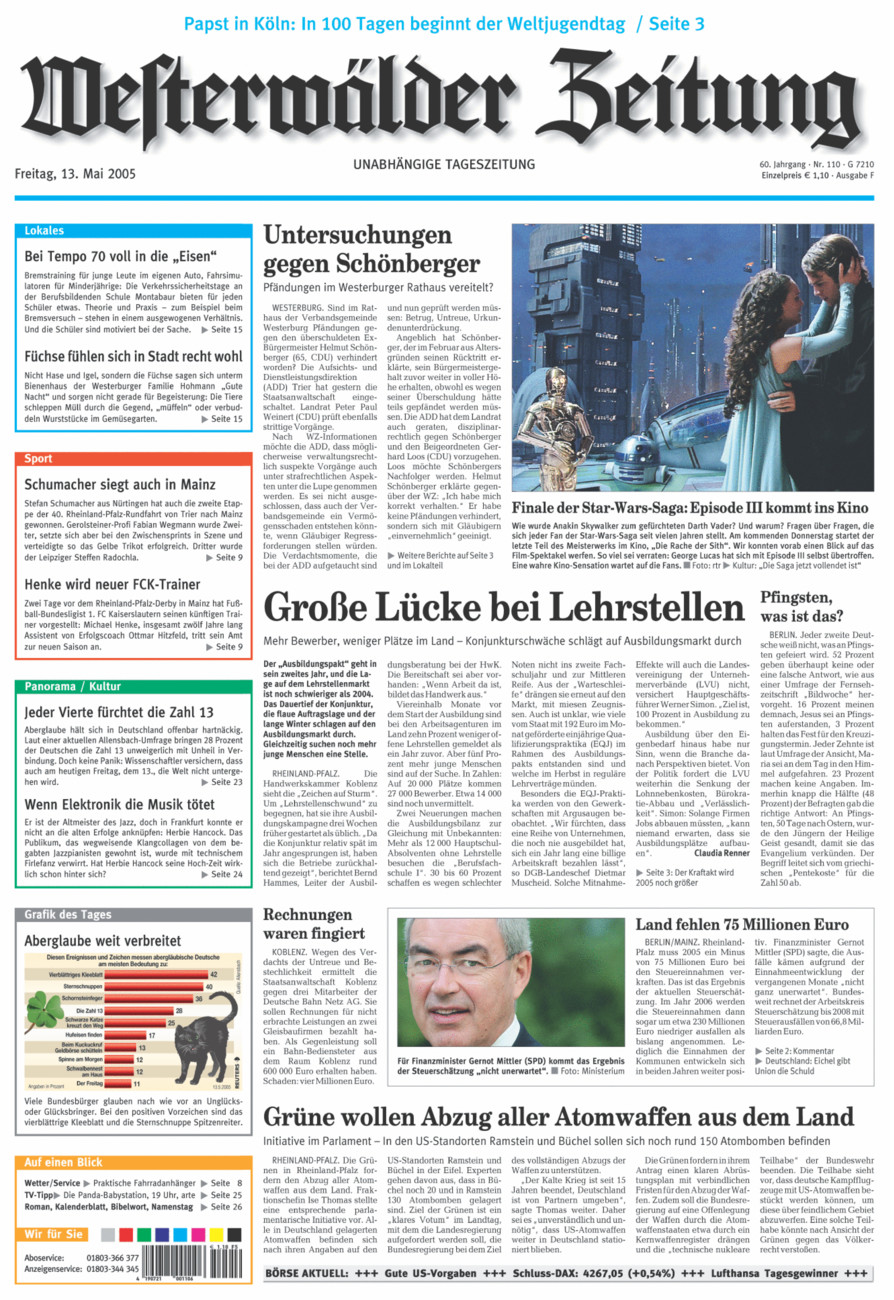Westerwälder Zeitung vom Freitag, 13.05.2005