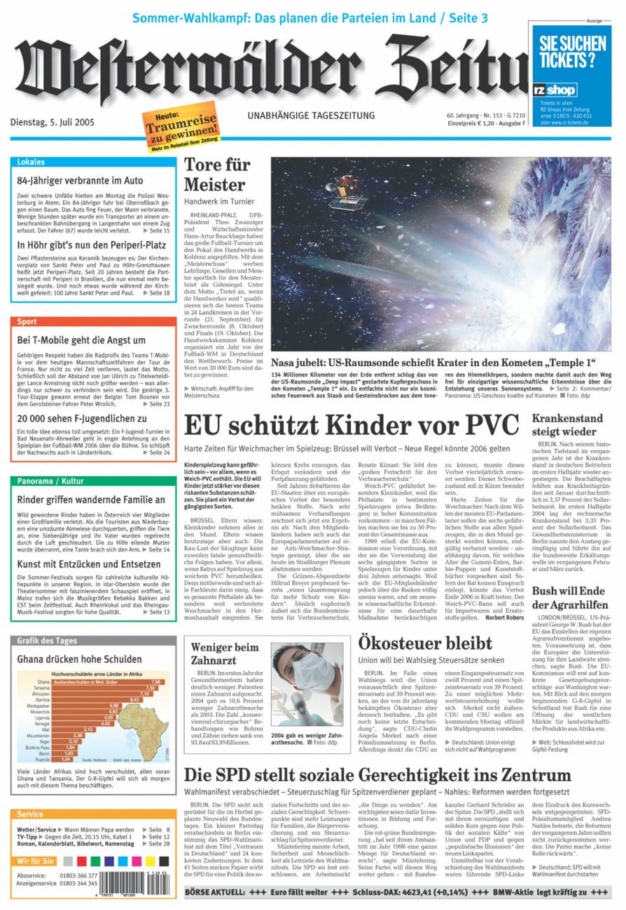 Westerwälder Zeitung vom Dienstag, 05.07.2005