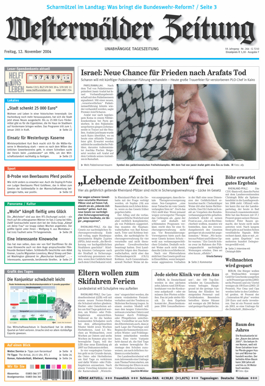 Westerwälder Zeitung vom Freitag, 12.11.2004