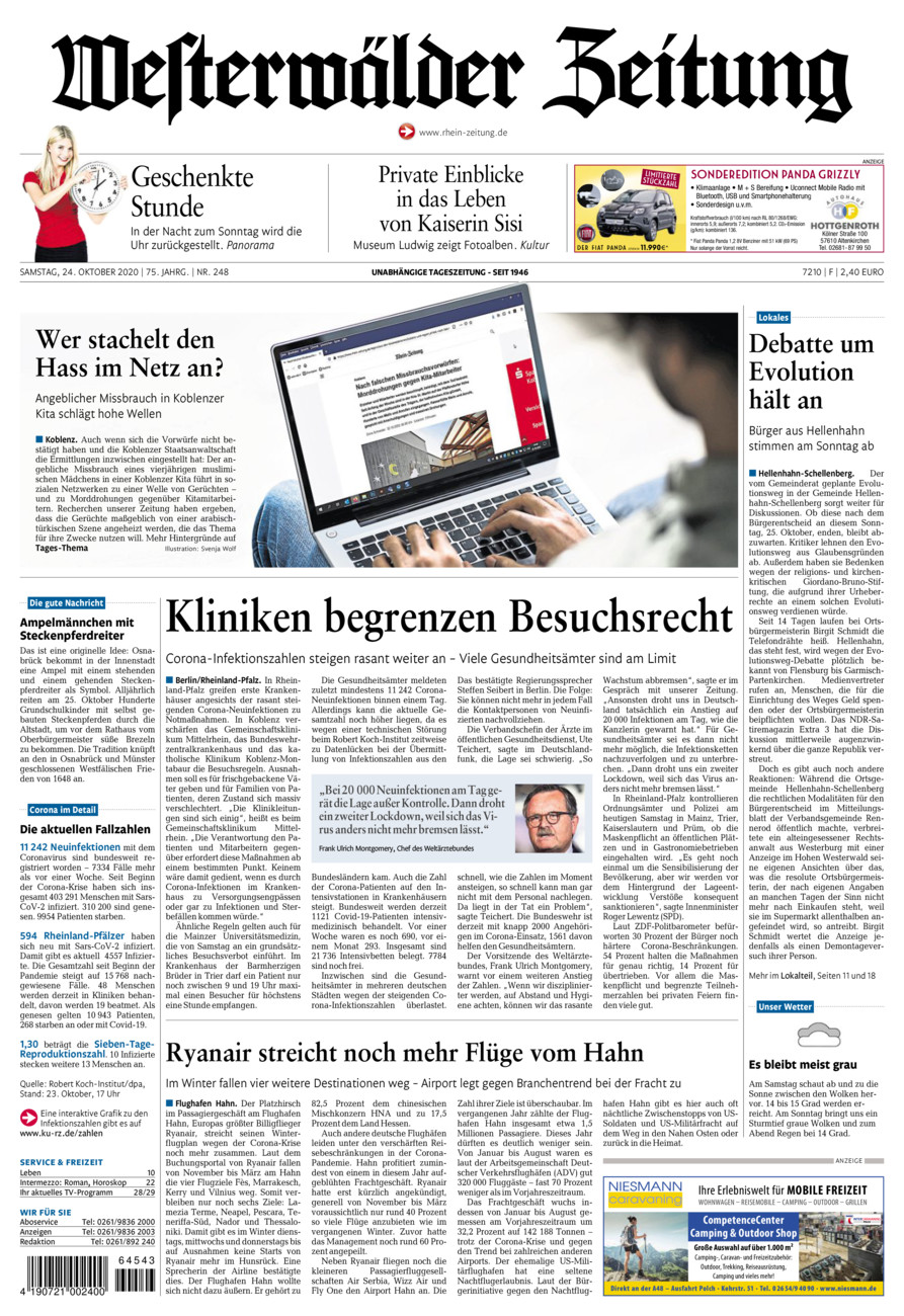 Westerwälder Zeitung vom Samstag, 24.10.2020