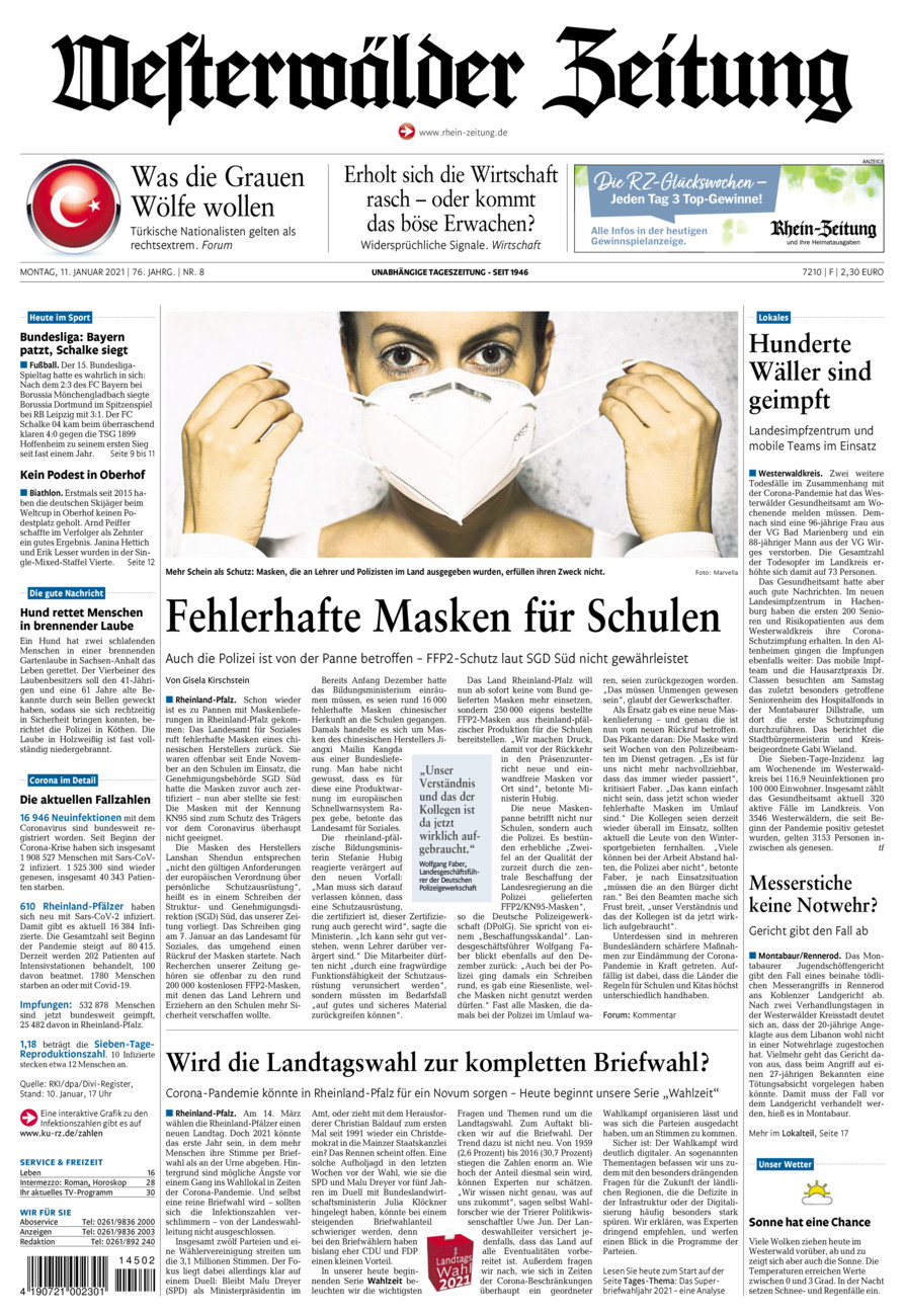 Westerwälder Zeitung vom Montag, 11.01.2021