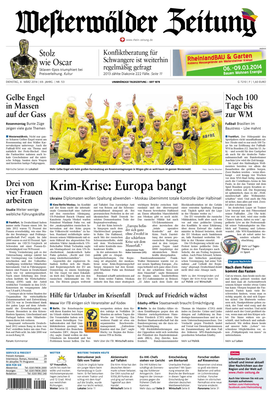Westerwälder Zeitung vom Dienstag, 04.03.2014
