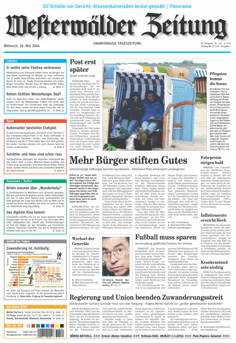Westerwälder Zeitung vom Mittwoch, 26.05.2004