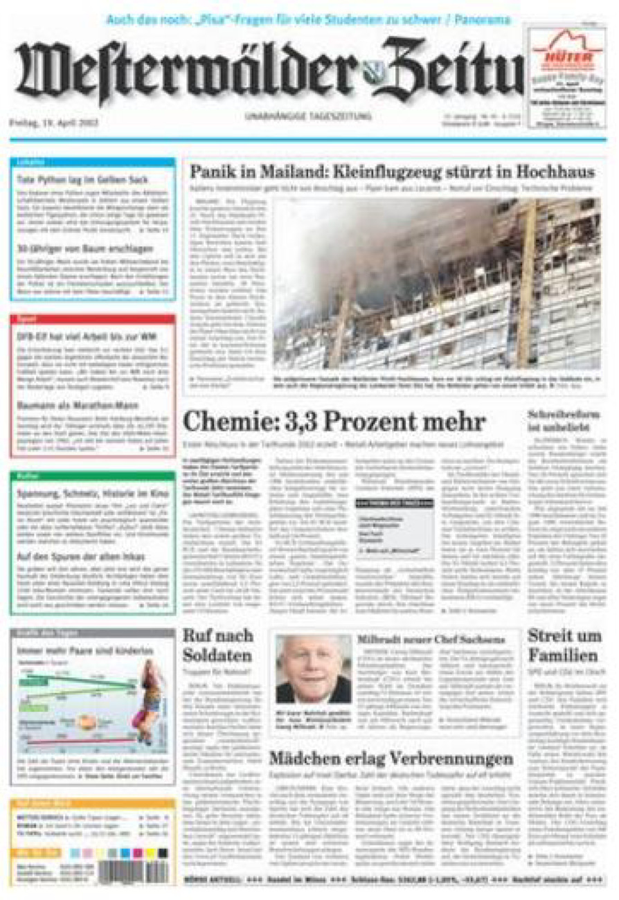 Westerwälder Zeitung vom Freitag, 19.04.2002