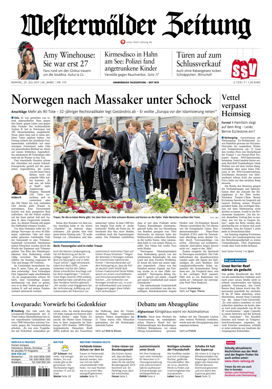 Westerwälder Zeitung vom Montag, 25.07.2011