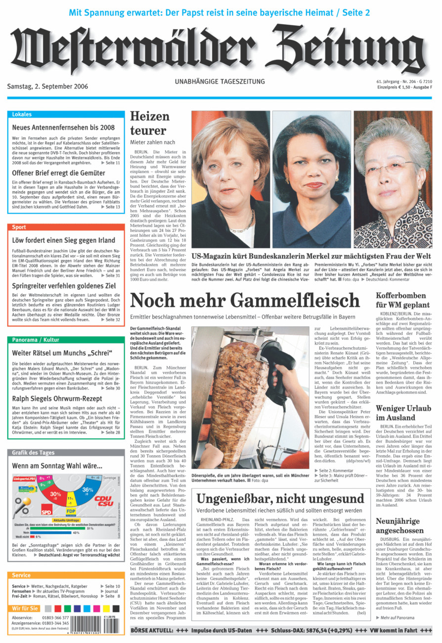 Westerwälder Zeitung vom Samstag, 02.09.2006