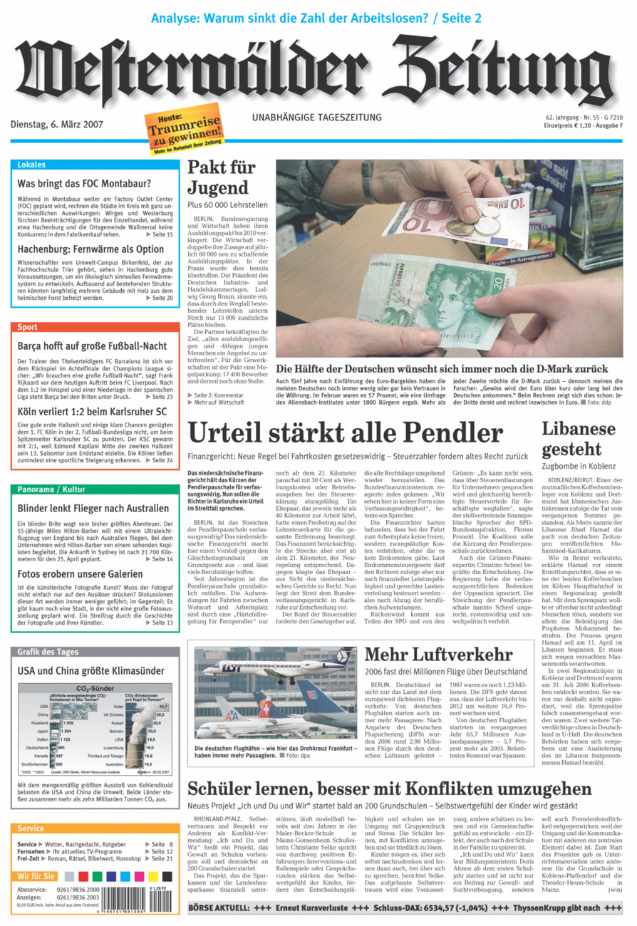 Westerwälder Zeitung vom Dienstag, 06.03.2007