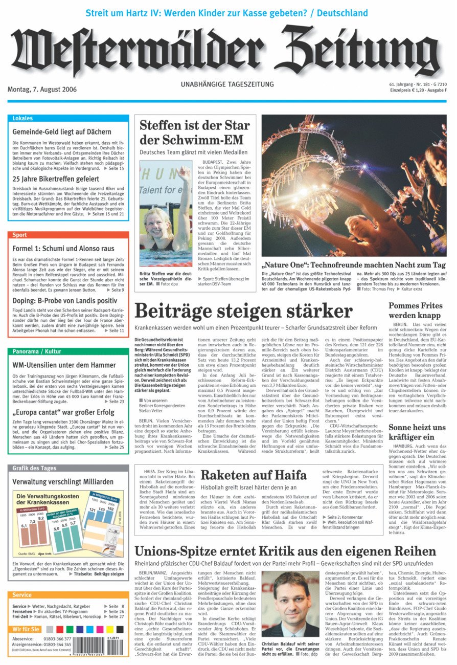 Westerwälder Zeitung vom Montag, 07.08.2006
