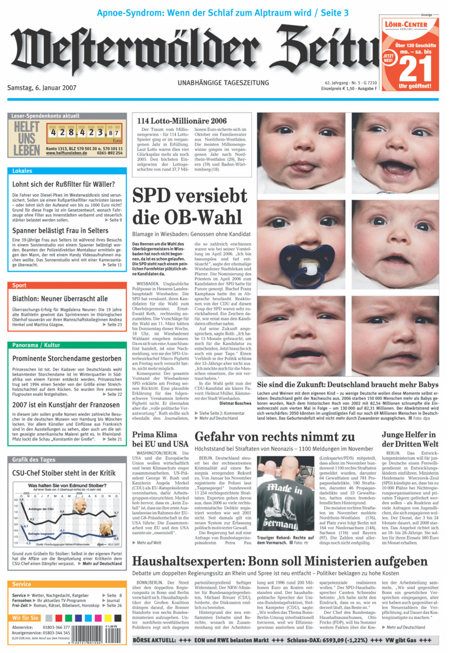 Westerwälder Zeitung vom Samstag, 06.01.2007