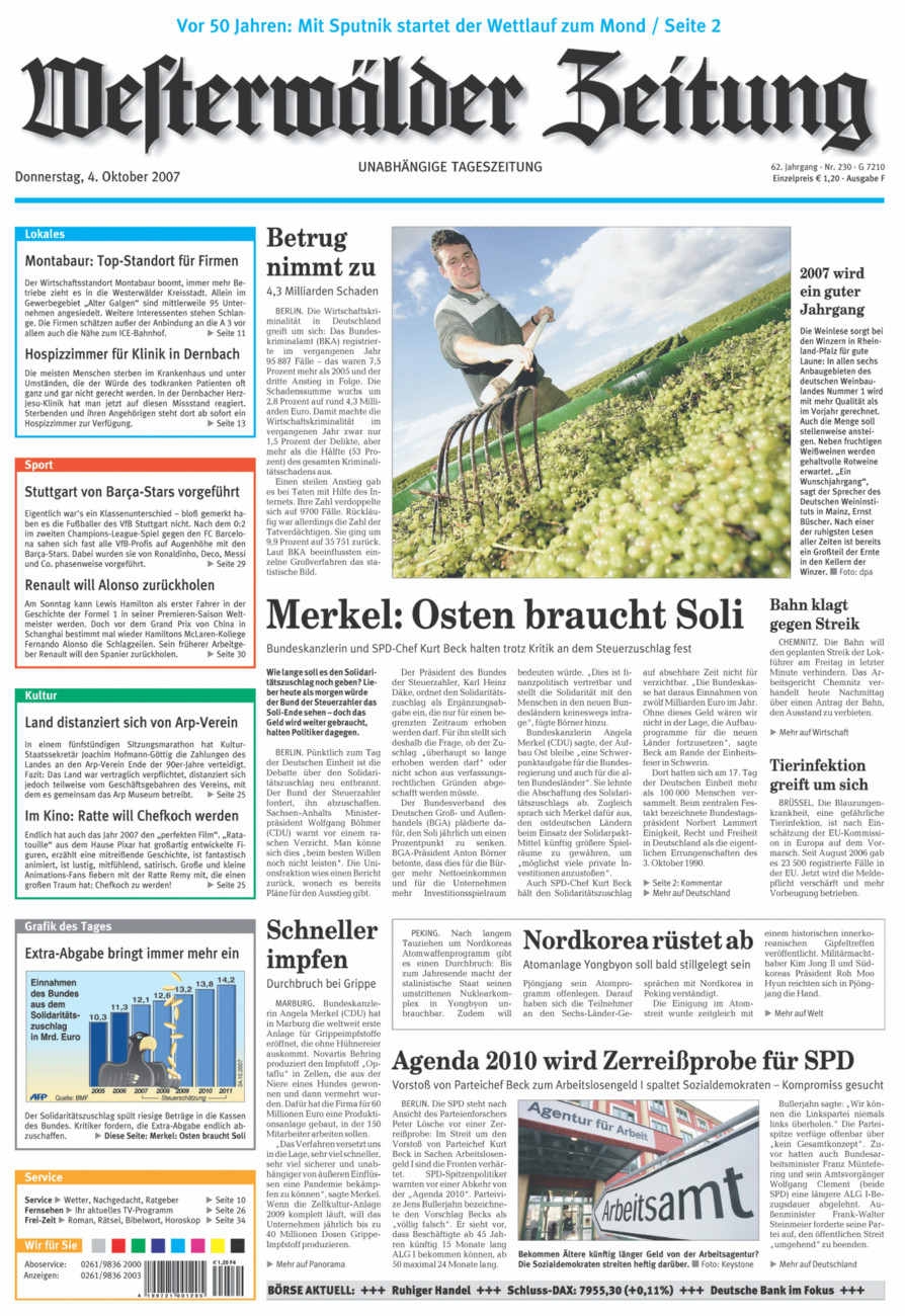 Westerwälder Zeitung vom Donnerstag, 04.10.2007