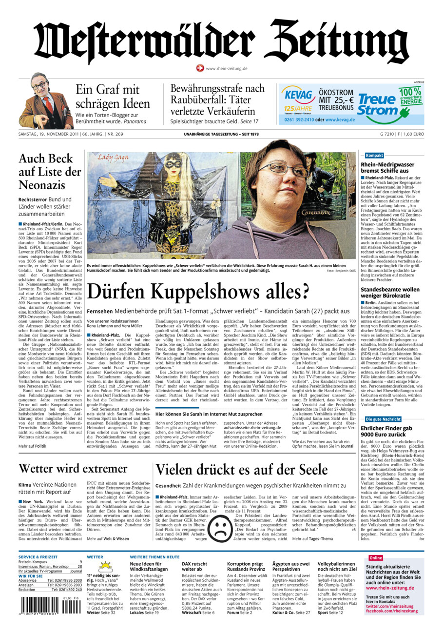 Westerwälder Zeitung vom Samstag, 19.11.2011