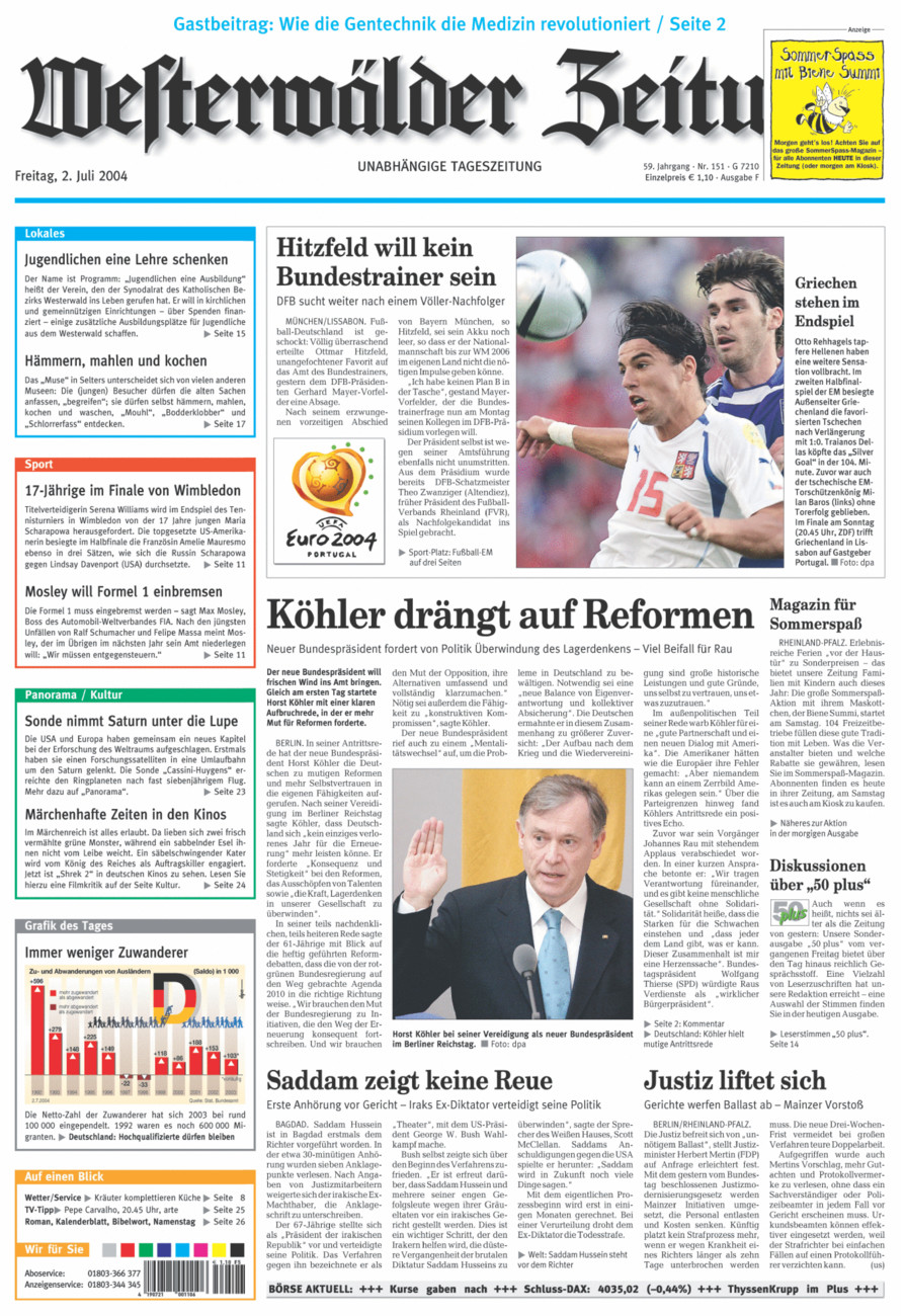 Westerwälder Zeitung vom Freitag, 02.07.2004