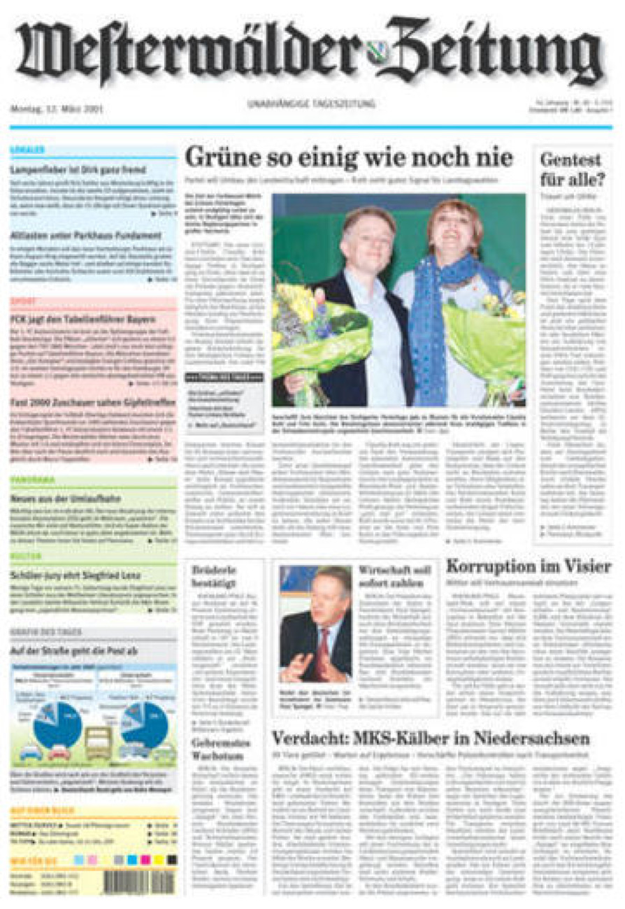 Westerwälder Zeitung vom Montag, 12.03.2001