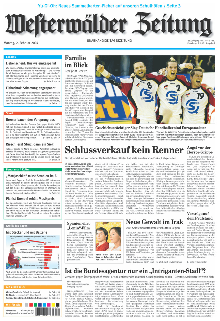 Westerwälder Zeitung vom Montag, 02.02.2004