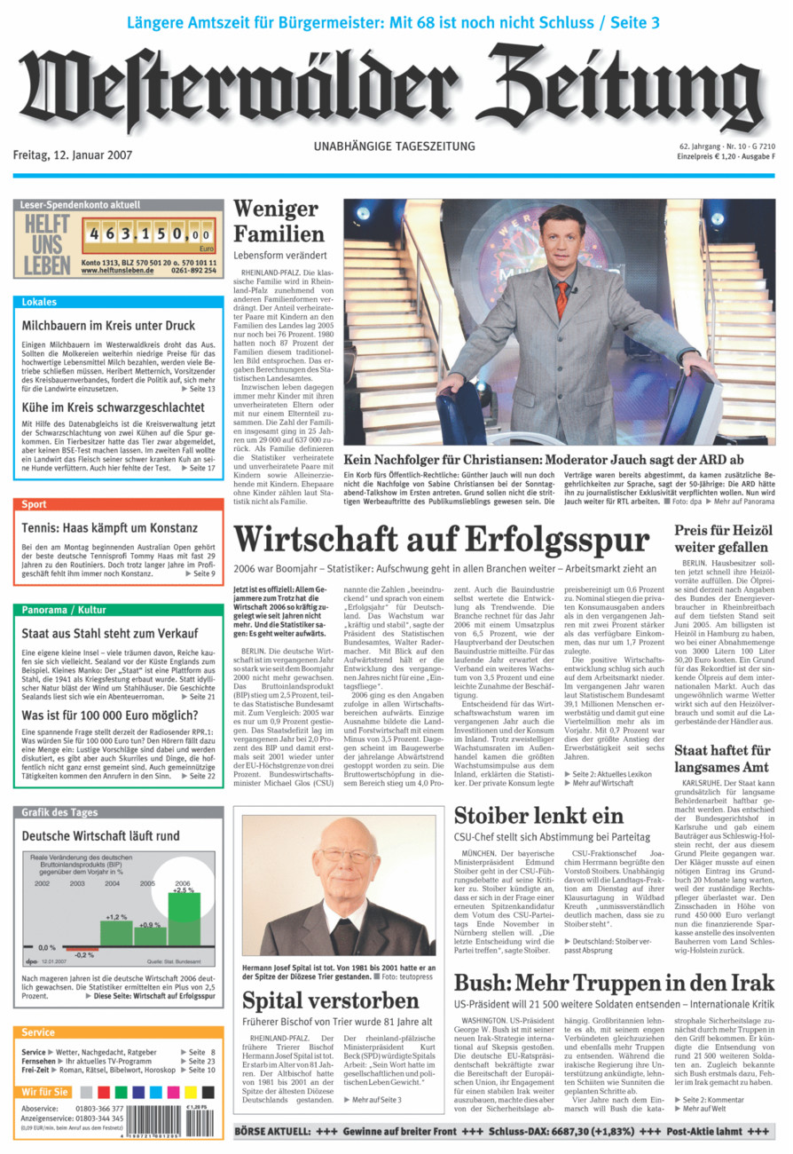 Westerwälder Zeitung vom Freitag, 12.01.2007