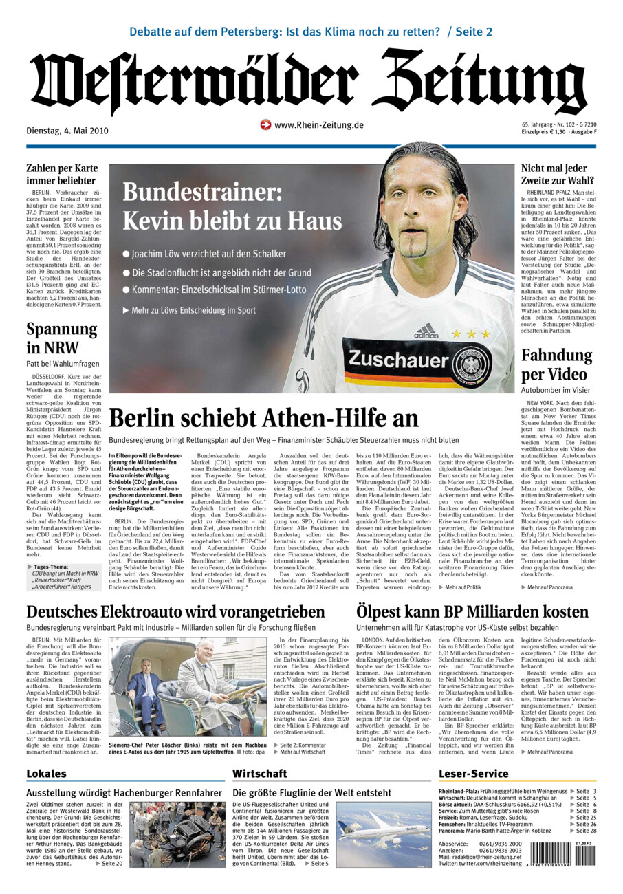 Westerwälder Zeitung vom Dienstag, 04.05.2010