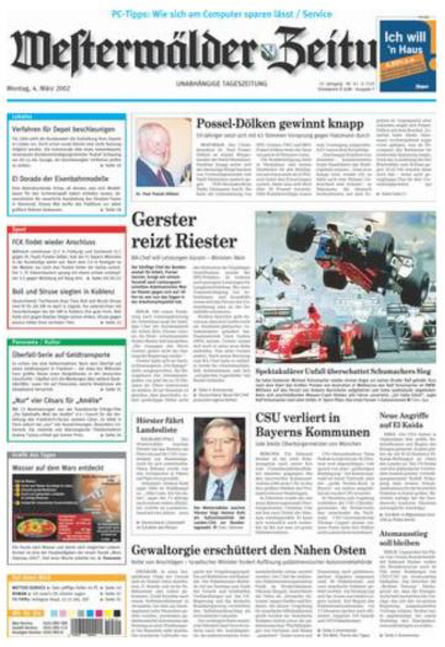 Westerwälder Zeitung vom Montag, 04.03.2002