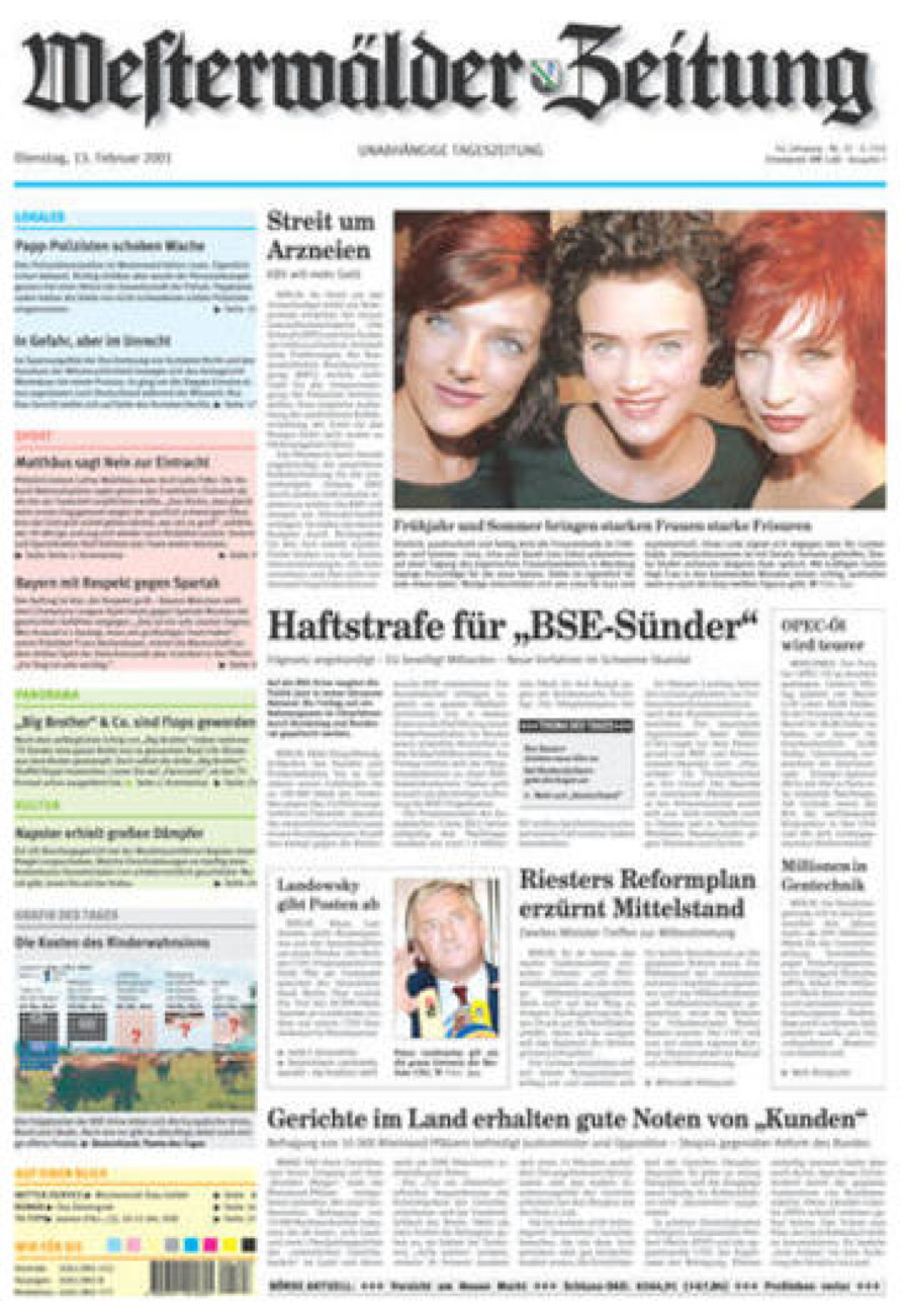 Westerwälder Zeitung vom Dienstag, 13.02.2001