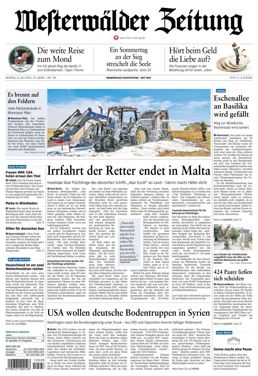 Westerwälder Zeitung vom Montag, 08.07.2019