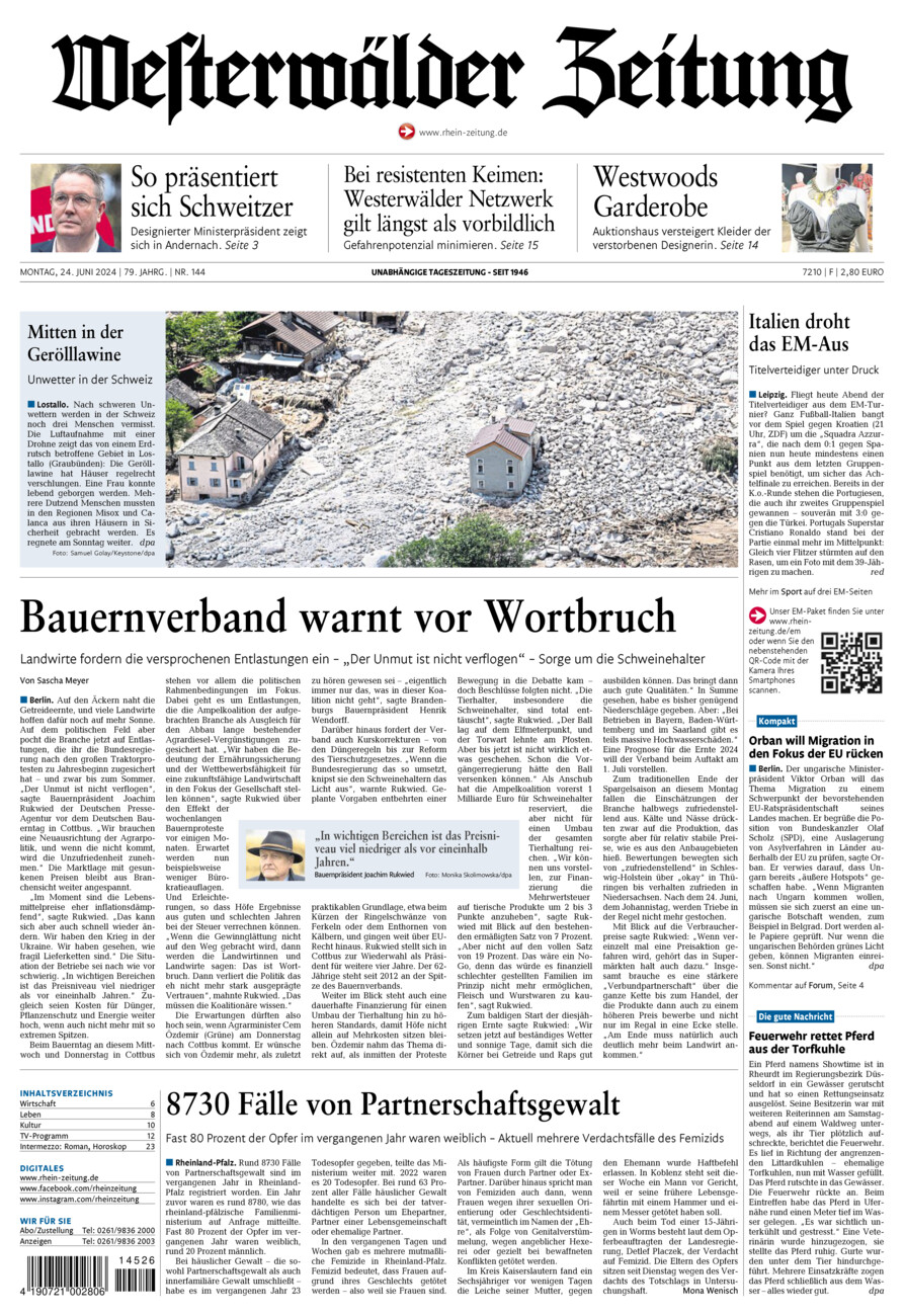 Westerwälder Zeitung vom Montag, 24.06.2024