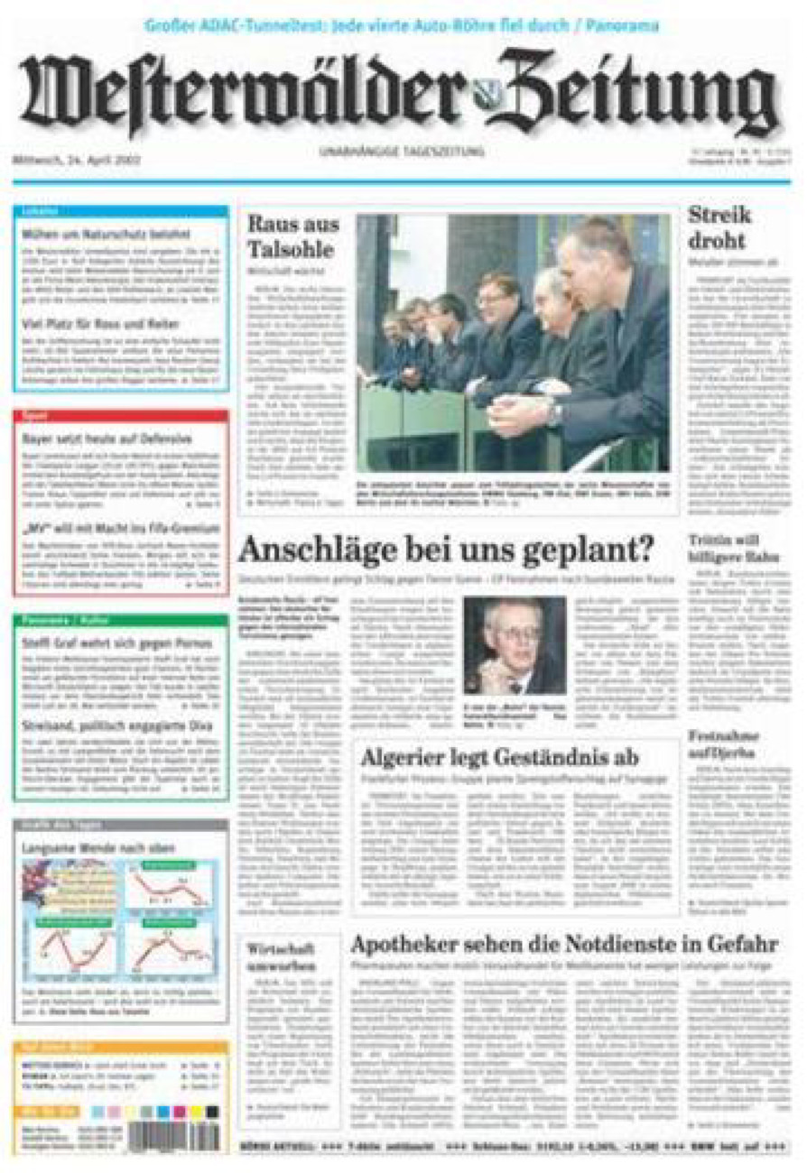 Westerwälder Zeitung vom Mittwoch, 24.04.2002