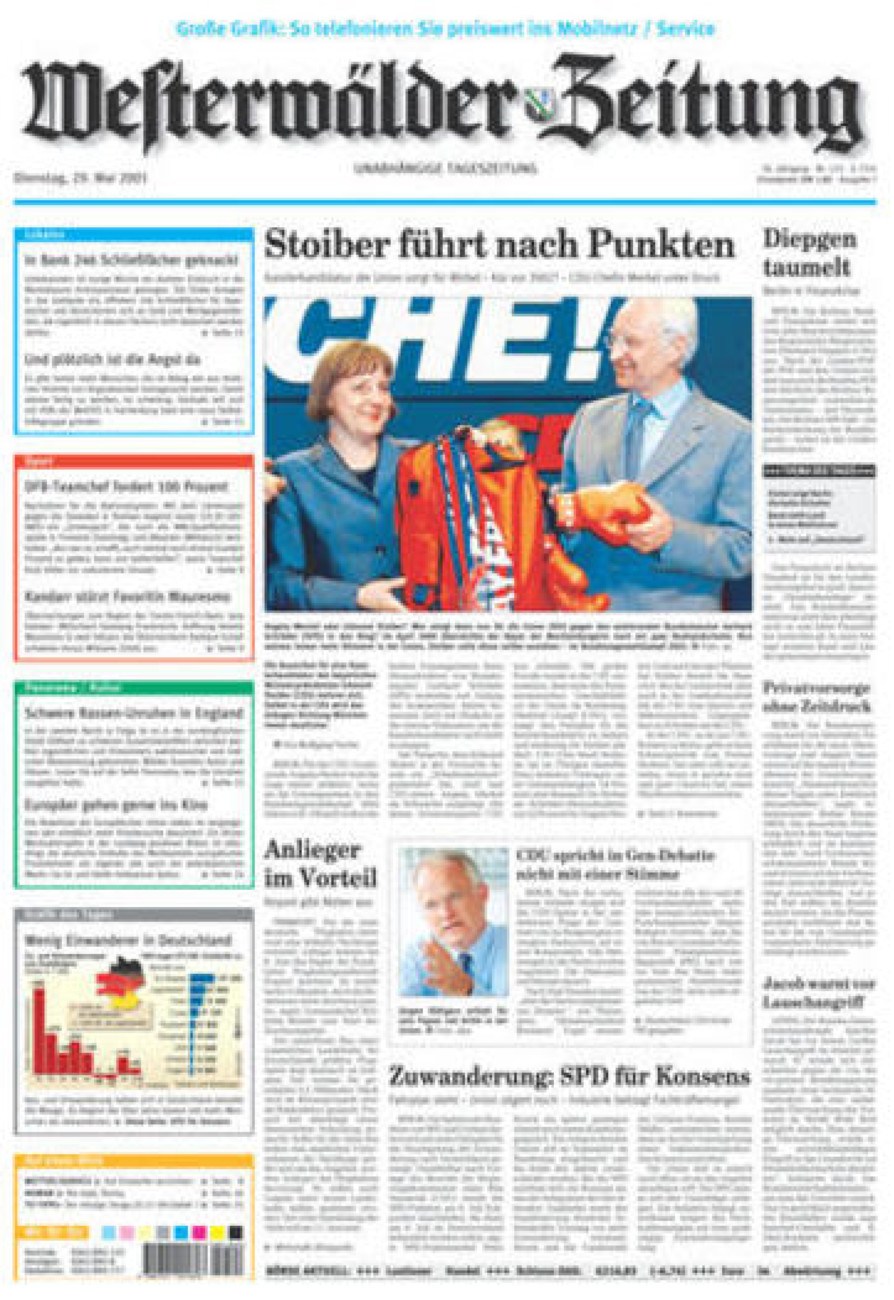Westerwälder Zeitung vom Dienstag, 29.05.2001