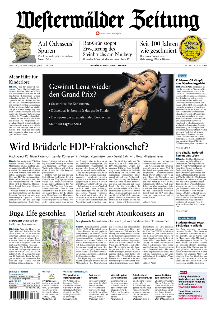 Westerwälder Zeitung vom Dienstag, 10.05.2011