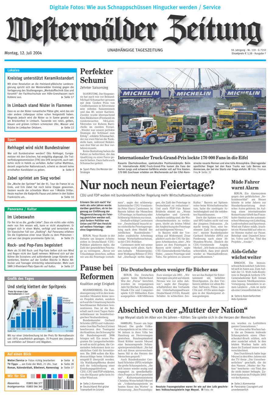Westerwälder Zeitung vom Montag, 12.07.2004