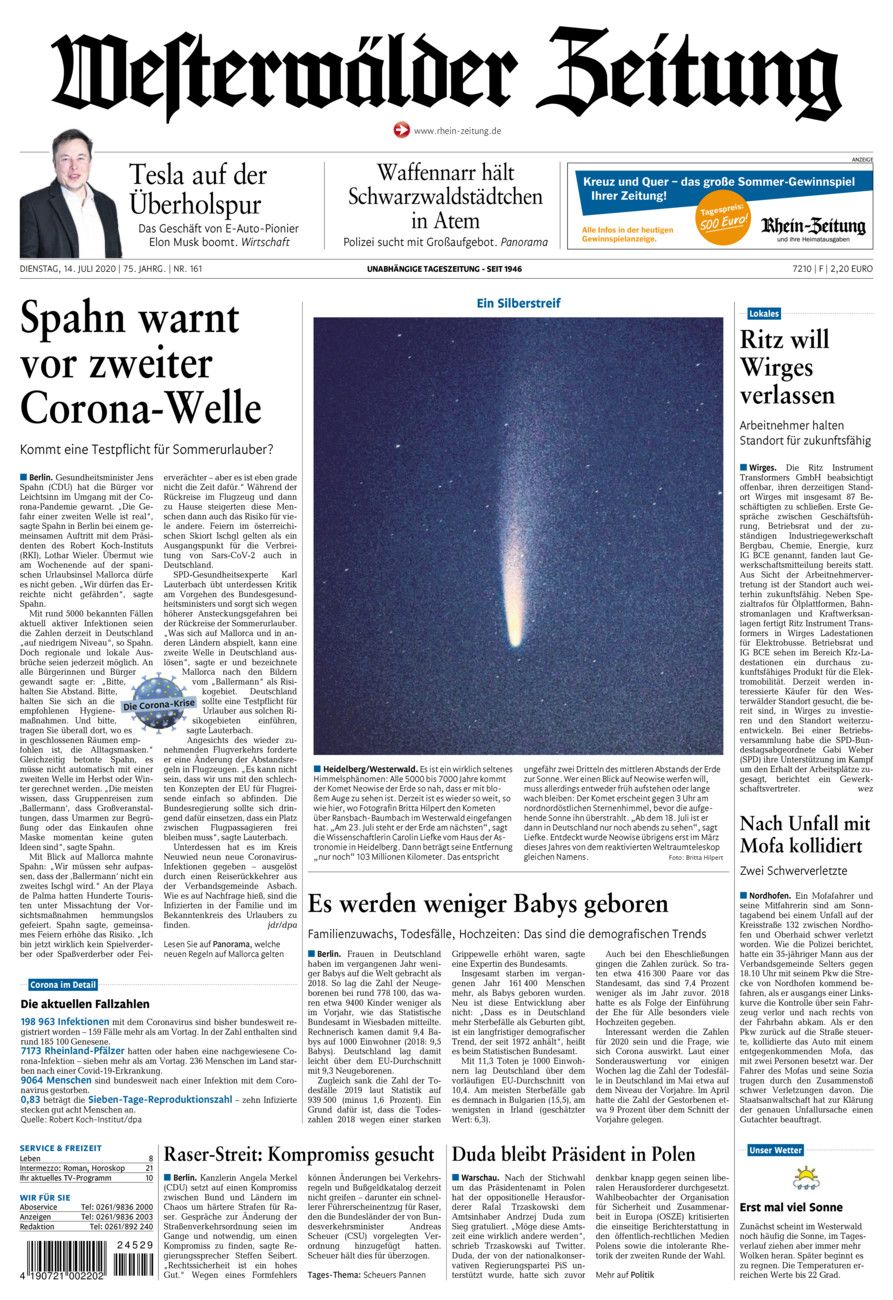 Westerwälder Zeitung vom Dienstag, 14.07.2020