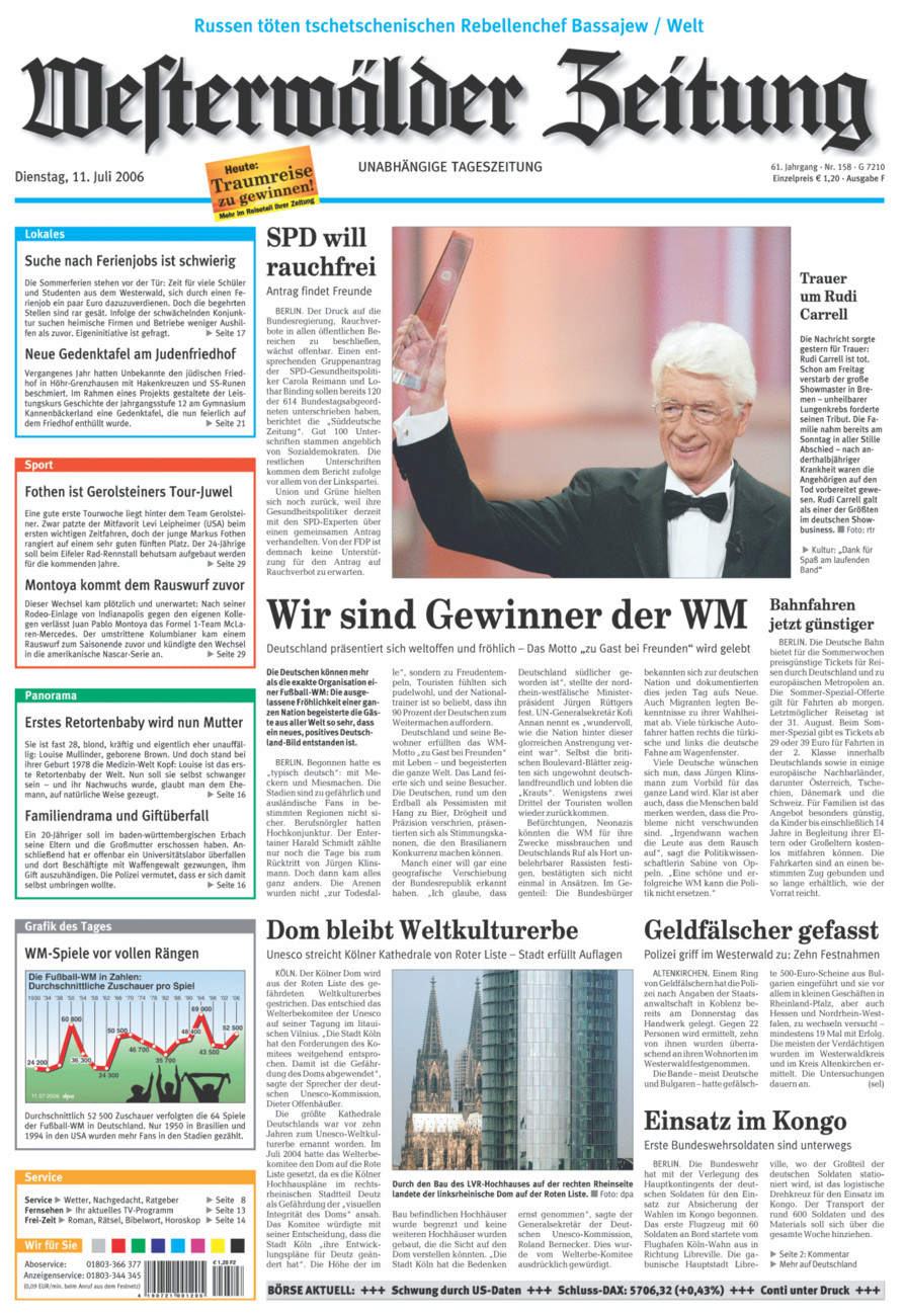 Westerwälder Zeitung vom Dienstag, 11.07.2006