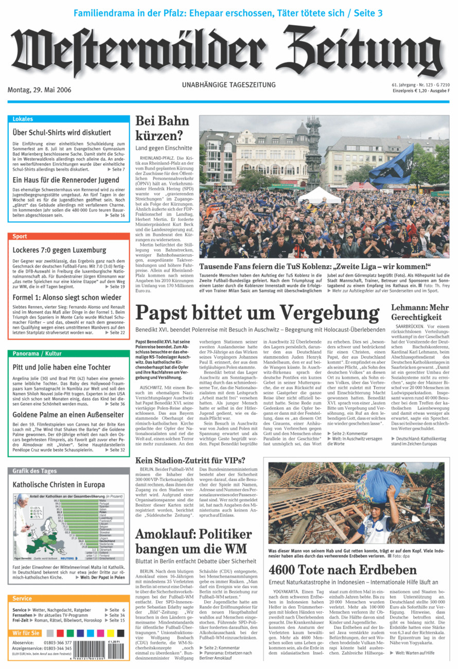 Westerwälder Zeitung vom Montag, 29.05.2006