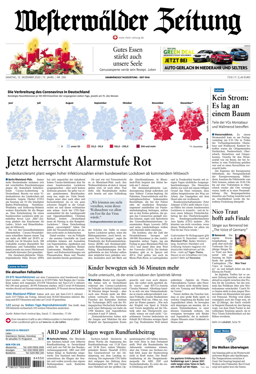 Westerwälder Zeitung vom Samstag, 12.12.2020
