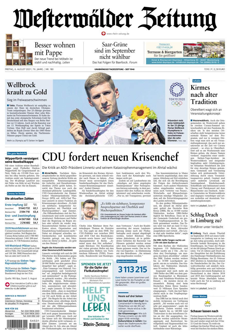 Westerwälder Zeitung vom Freitag, 06.08.2021