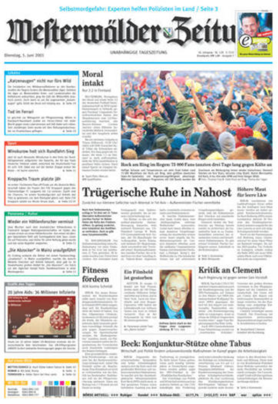 Westerwälder Zeitung vom Dienstag, 05.06.2001