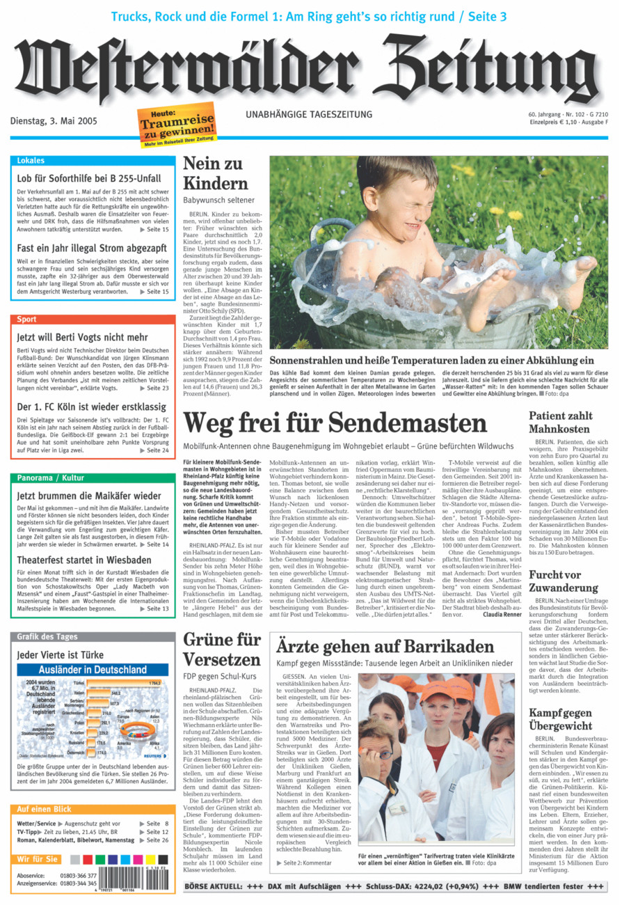 Westerwälder Zeitung vom Dienstag, 03.05.2005