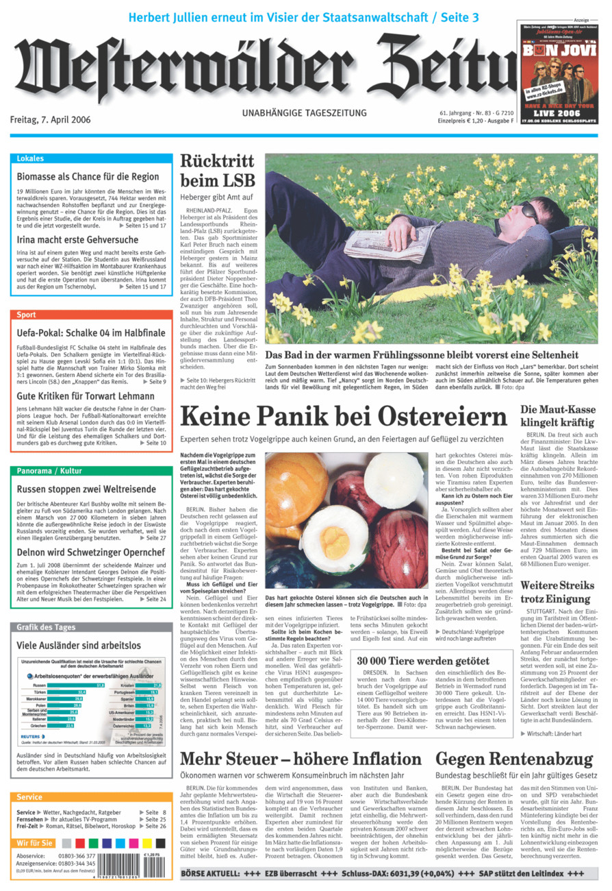 Westerwälder Zeitung vom Freitag, 07.04.2006