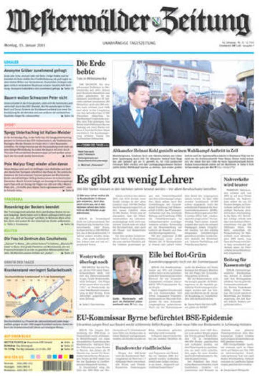 Westerwälder Zeitung vom Montag, 15.01.2001